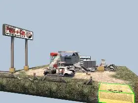 Wrecked Rest Stop in 7 Days to Die