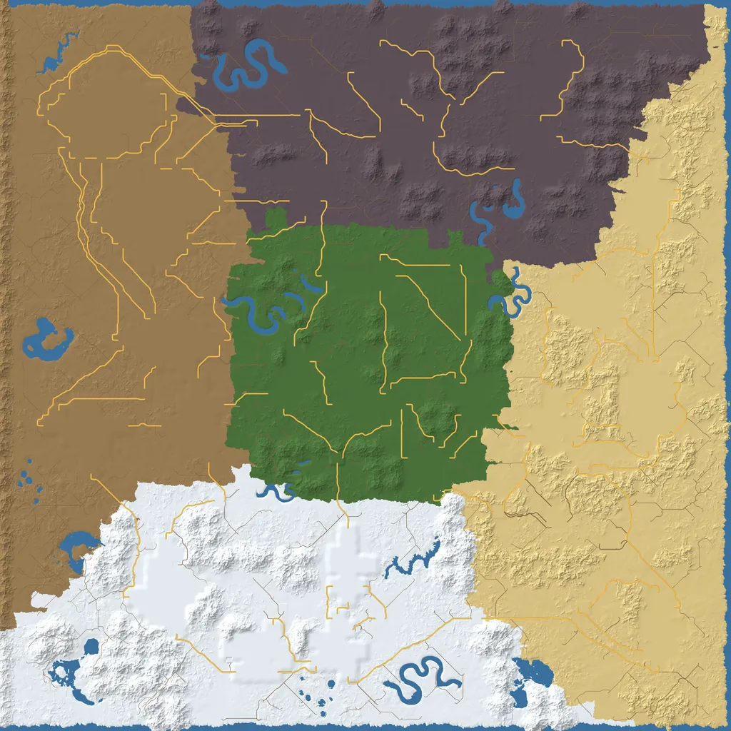 Map of East Tureha Mountains, seed bigcity at 10240