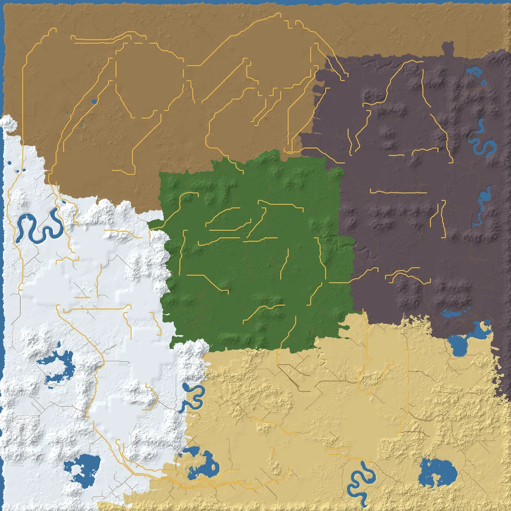 Map of Nupefo Mountains, seed frontier at 10240