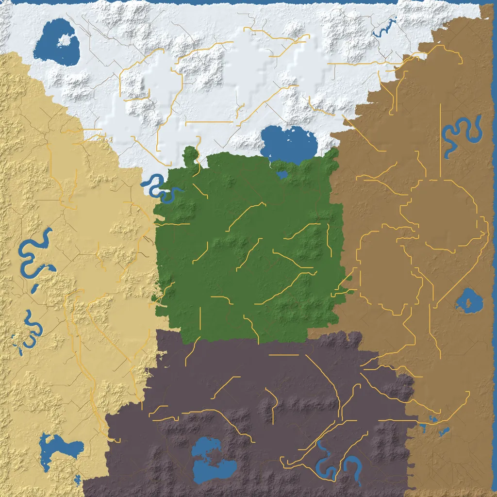 Map of Vekice Mountains, seed Wonderland at 10240