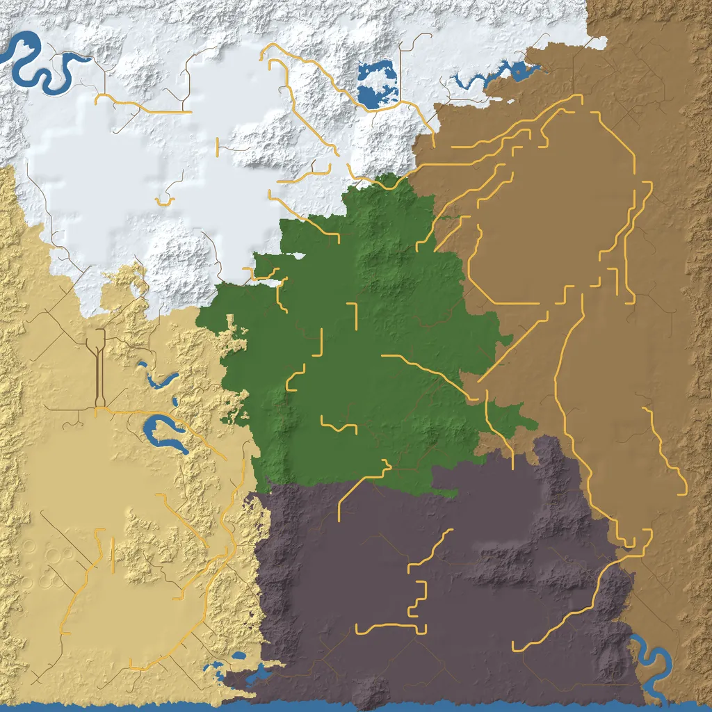 Map of Xudovi Mountains, seed shadow at 6144