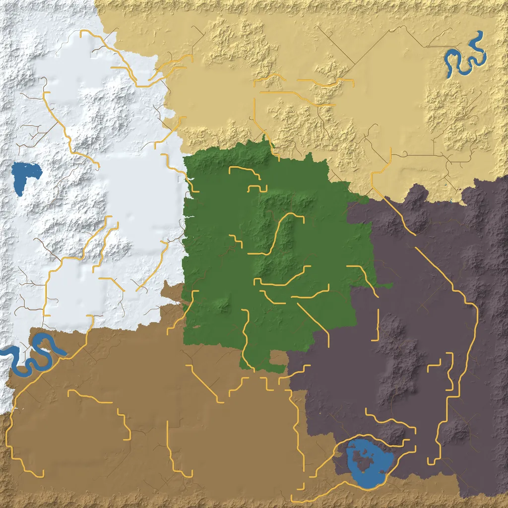 Map of Irubia Mountains, seed wasteland at 6144