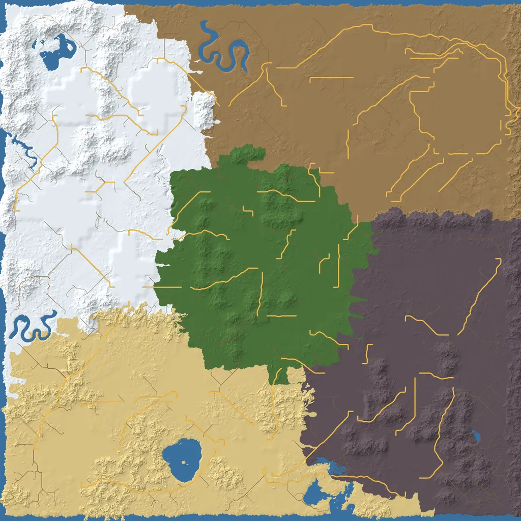 Map of Old Weseke Mountains, seed bunker at 8192