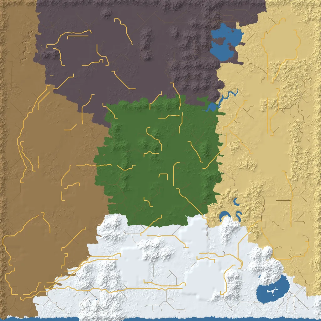 Map of Yakemimo Mountains, seed mountain at 8192
